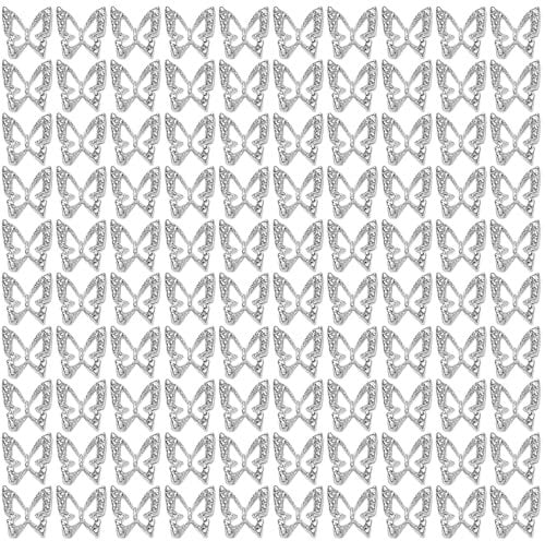 Bojueshaw 100pcs 3D Butterfly Nail Charms,Butterflies Shape Nail Gems,Metal 3D Butterfly Nails for Women Girls Nail Art Decoration DIY Art Jewelry Decoration