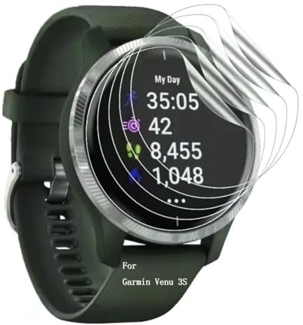 nvskvd 6 Piezas Películas Hidrogel para Garmin Venu 3S, Protectores de Pantalla TPU Película Transparente Flexible Suave (NO vidrio templado)