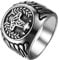 Flonge Men's Thor Hammer Ring: Viking Norse Mjolnir Ring Vintage Stainless Steel Three-dimensional Pattern Ring Fashion Amulet Jewelry Gift for Men Size 8