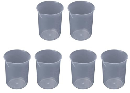 GNURBDILFO 6 Piezas De Vaso De Precipitados De Medicion De 50 Ml Vaso Graduado De Plastico Transparente para El Laboratorio