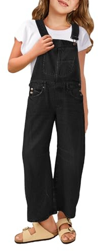 Haloumoning Denim Jumpsuit Girls Jeans Salopette Bambini Senza Maniche Lunghe Tuta Casual Loose Fit Pagliaccetto con Tasche