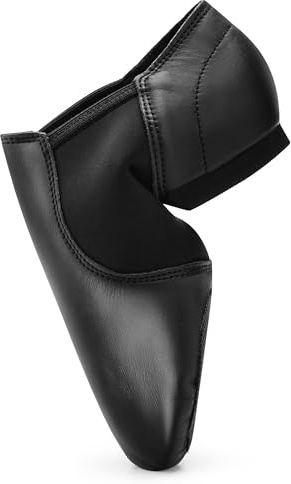 Stelle Jazz Shoes for Women Men Leather Upper Slip-on Dance Shoes Unisex(Black,8.5