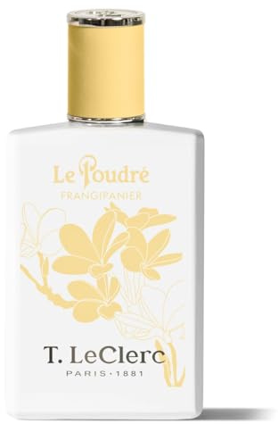 T.LeClerc – Parfum pudré 50 ml – Frangipani – Eau de Parfum für Damen – Frangipanierblüte, Vanille, Moschus, langer Halt, hergestellt in Frankreich bis Grasse
