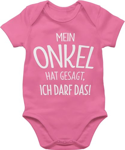 Shirtracer - Baby Body Kurzarm - Sprüche - Mein Onkel hat gesagt ich darf das