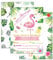 WERNNSAI Flamingo Party Zubehör - 20 Set Tropisch Luau Einladungen mit Umschlägen Party Supplies Einladungskarte
