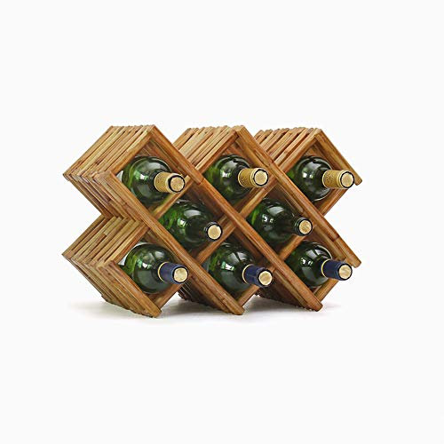 LTLWSH Estante para Botellas de Vino – Botelleros de Madera para Vino u Otras Bebidas – Vinoteca de Madera para 5 Botellas, Organizador rústico para decoración de mostrador,8bottles