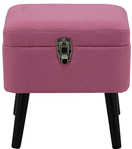 Happy Home Company 12015 Hocker Truhe Polsterhocker Truhenhocker mit Staufach Ottomane im Kofferdesign