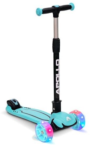 Apollo KidsPro 4 Kinderroller | klappbarer Kinder Scooter, höhenverstellbarer Dreiradscooter | Roller Kinder 3 Jahre Altersempfehlung | Kinderroller 3 Räder mit LED Rollen | Scooter Kinder-gerecht