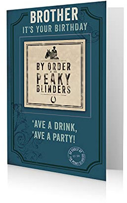 Danilo Promotions Geburtstagskarte für Bruder, Peaky Blinders Bruder Geburtstagskarte, Bruder Geburtstagskarte Peaky Blinders, Happy Birthday Card Brother, 9 x 6