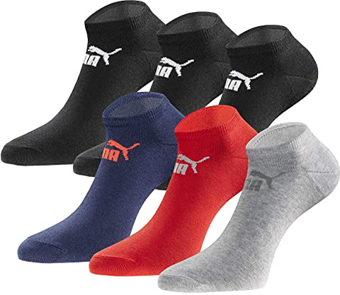 PUMA Sneakersocken 18 Paar Pack Statement Edition - Damen und Herren - Black-Blue-Red-Grey Season - Gr. 39-42