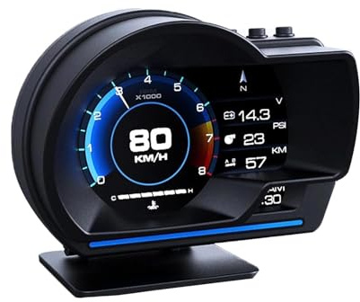 KAOLALI Car HUD Head Up Display, Car HUD Display for Digital OBD+GPS Dual System Smart Gauge Display MPH RPM Over Speeding Alarm for Most Cars After 2012