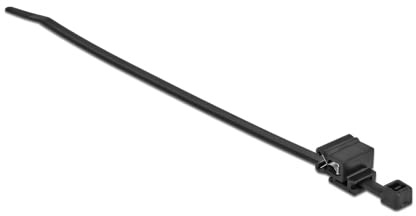 Delock Kabelbinder mit Befestigungsclip L 200 x B 4,8 mm schwarz 50 Stück