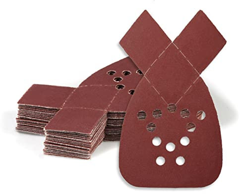 SPEEDWOX Mouse-Detailschleifpapier, 20 Stück, 240er Körnung, Klett-Schleifpapier mit 2 Ersatzspitzen, 12 Loch-Schleifblätter für geistige Holzbearbeitung, Schleifen, Polieren