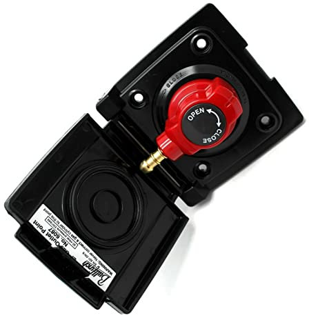 Bullfinch Caravan Black BBQ Gas point and Quick Release Plug in tail connector