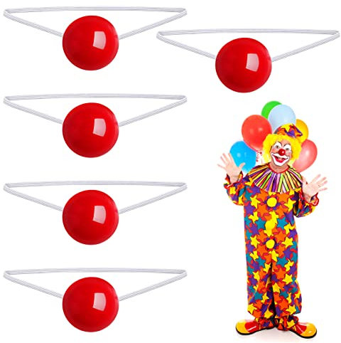 STOBOK Glühende Rote Nase Clown Nase Light Up Clown Nosen Neuheiten Blinkende Clown Nase Für Halloween Christmas Comic Kostümparty 5 Stücke