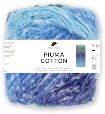 Pro Lana Piuma cotton 50g/140m Lauflänge, harmonischen Farbverlauf, NS 4,0-5,0 (türkis/blau)