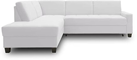 DOMO. collection Ecksofa Londrina, Sofa in L-Form, Eckcouch, Ecksofa, Polsterecke 243 x 209 x 84 cm (BxTxH), Silber weiß