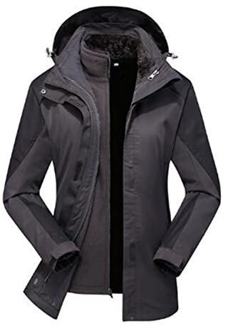 Saeohnssty Damen Wasserdicht, winddicht, Skifahren, Snowboarden, Jacke und Hose, Anzug, Outdoor, warme Schnee-Kostüme, schwarze Jacke, 3XL