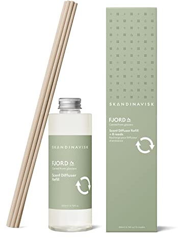 Skandinavisk Fjord Duftstäbchen Diffuser Nachfüllung mit 8 Stäbchen. Duftnoten: Apfel- und Birnenblüte, Obstgartenfrüchte und Johannisbeere. 200 ml.