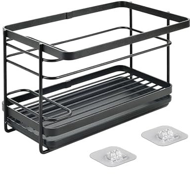 METALTEX Spülbecken Organizer LAVA Line, für die Wand, ohne Bohren, schwarz, Matt