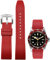 Niziruoup 22mm Fluorkautschuk Uhrenarmband mit Schnellverschluss Weiche Langlebig FKM Kautschuk Armband Gummi Sport Uhrband Uhrenarmbänder Ersatzarmbänder für Herren Damen, Gummi, Rot