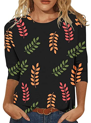 HOOUDO Damen Langarm Oberteil Ärmeln, T-Shirt, Blusenoberteilen Karo Kauer Damen Lockeres, lässiges, klassisches, bequemes Oberteil