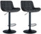 CLP 2er Set Barhocker Tover I Höhenverstellbare Tresenhocker I 360° Drehstühle Mit Rückenlehne Für Tresen Und Theke, Farbe:schwarz, Material:Kunstleder