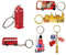 6 London Keyrings, 3D Bus Telehone Box Keychain, London Souvenir key ring - British Gift Bottle Opener KeyRing