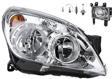 Johns, Scheinwerfer Halogen Front passend für Opel Astra H 03/04- H7 H1 Rechts Beifahr. + Nebelscheinwerfer + Leuchtmittel