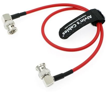 Alvin's Cables 12G SDI Flexible Coaxial Cable BNC Male to Male Right Angle for RED Komodo| Atomos Monitor 75 Ohm Shielded Cable for 4K Video Camera 50CM