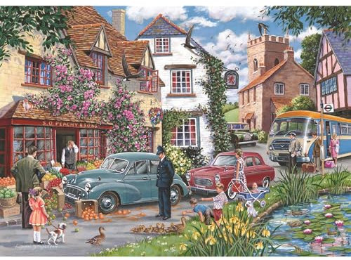The House of Puzzles - No.25 - Traffic Jam Jigsaw - 1000 Piece Jigsaws For Adults, Artist Illustrated, Scenic Landscape, Deluxe Puzzle Gifts