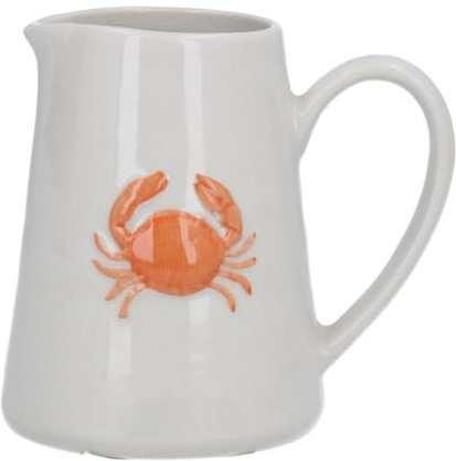Mini White Jug with Orange Crab, Crab Jug, Novelty Jug, Milk Sauce Jug, Pretty Decorative Jug, Spring Easter Jug, White Ceramic Jug, Kitchen Gift, Mothers Day Gift, Housewarming Present