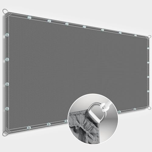 ZQXFZ Voile d ombrage Rectangulaire 2x2.2m Pas Besoin de percer Résistant aux UV Polyester(160g/㎡) Toile De Balcon pour Jardin et Lieu de fête avec Matériel de Montage -Gris.