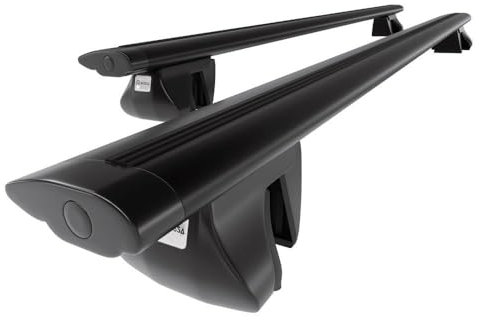 Mossa - Alu-Dachträger kompatibel mit Peugeot Partner mk II Van (2008-2018) - schwarz Dachträger Dachgepäckträger - Reling 2
