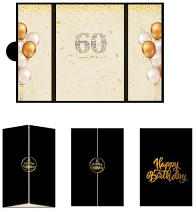 GEHENFRUCHT 60. Geburtstag Gästebuch personalisierbar | Aufklappbare Premium-Geburtstagskarte mit Erinnerungsalbum | Elegantes Geschenk für Frauen & Männer zum Jubiläum (60 Jahre Geschenkidee)