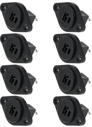 eMagTech 8PCS DIN Speaker Installation Sockets 2 Pin DIN Loudspeaker Chassis Panel Female Socket with Solder Connection for Vintage Hi-Fi Cable
