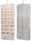 bagsmart Schmuck-Organizer zum Aufhängen, Aufbewahrungsrolle mit Aufhänger, Metallhaken, Doppelseitiger Schmuckhalter für Ohrringe, Halsketten, Ringe an Schrank, Wand, Tür, 1 Stück, Groß Grau
