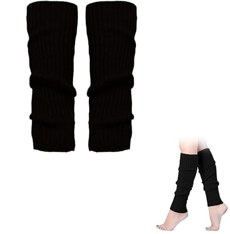 Rakiuty Calentadores Piernas Mujer, Calentadores de Punto Largos para Mujer y Niña,Calentadore,Calentador de Piernas Acanalado Calcetines Años 80 Calentador de Tobillo de Botas Largas