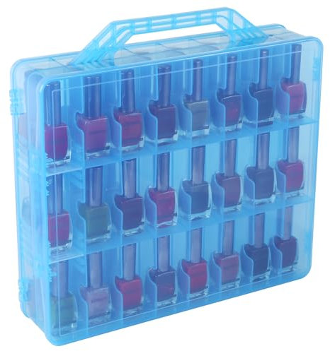 LAUQEE Universal Gel Nail Polish Holder for 48 Bottles, Adjustable Dividers, Space Saver, Double Sided Nail Bottle Storage for Nail Bottles, Mini Cars, Wires, Oils