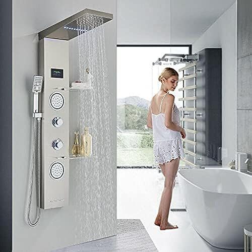 Duschpaneel, Turmsystem, Regenwasserfall, Massagedüsenkörper, Spryaer-Edelstahl Mit Ablage