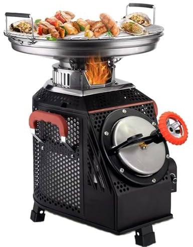 Portable Camping Wood Stove, 3 Levels Adjustable Smokeless Barbecue Grill, 360° Uniform Baking, Adaptive Pot Rack, Stainless Steel Stove for Camping, Garden, Park, Fishing