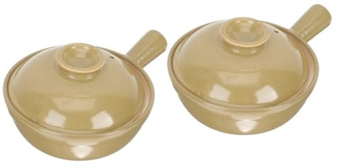 Cabilock Cazuela De Terracota De 2 Uds Olla De Cocina Casera Con Tapa Utensilios De Cocina Olla Japonesa Olla Para Guisar Olla Donabe Sartén Con Tapa Olla De Barro China Cazuela De