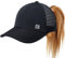 GADIEMKENSD Ponytail Hüte für Frauen Sommer Baseballmütze mit Ponytail Loch Schnurzug Verstellbare Atmungsaktive Netz Dri Fit Hochgesteckter Sonnenhut für Laufen Workout Gym Strand Sport Schwarz
