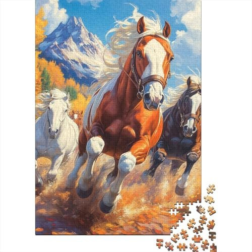Pferd 1000 Teile, Impossible Puzzle,Geschicklichkeitsspiel Für Die Ganze Familie, Erwachsenenpuzzle Puzzel 1000pcs (75x50cm)