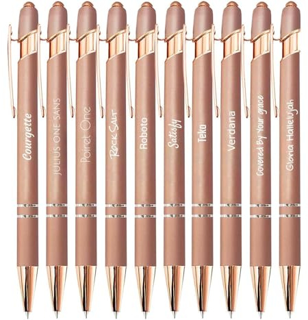 Jolis Papiers - Lot de 10 stylos personnalisés 2 en 1 - Stylo personnalisable avec gravure - Cadeau unique pour mariage, anniversaire, fête