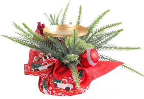 Schmiedeeisen Kerzenständer Weihnachtsbaum Kerzenhalter Rote Beeren Tannenzapfen Kerzenständer Tischdeko