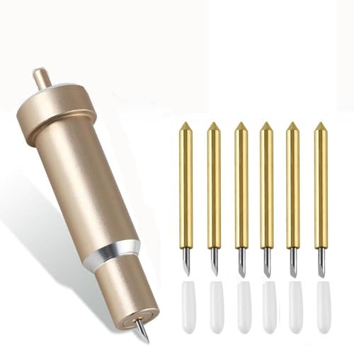 Feinschnittklinge für Cricut Maker Ersatzklingen mit Gehäuse, Ersatzklingen Kompatibel mit Cricut Explore Air、Air 2、Maker 3 、One Mit 2 30°Feinschnittklinge und 2 60°Feinschnittklinge(Gold)