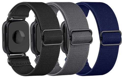 TUCOMO 3 Stück Elastische Nylon Armband Kompatibel mit Xiaomi Redmi Watch 5 Active / 5 Lite, Loop Dehnbare Ersatzband für Redmi Watch 5 Herren Damen