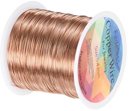 M METERXITY 0.4mm Jewelry Wire, 26 Gauge 328FT Craft Wire Copper Beading Wire for Jewelry Making/Planting/Weaving/DIY Crafting, Soft Metal Wires [100M, Copper Tone]