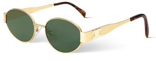 Sonnenbrille Herren,Damen,Polarisiert,Sonnenfinsternis Brille,Gold,Grün,UV400 Schutz,Klassisch Design,über Normale Brille, Modisch für Outdoor, Autofahren, Reisen,Geschenke für frauen,nur 32.4g